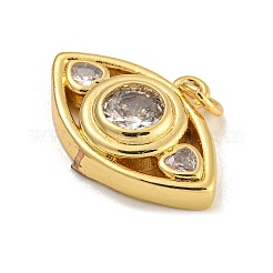 Rack Plating Brass Micro Pave Cubic Zirconia Pendants&nbsp;KK-C074-15G-02