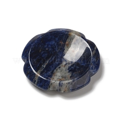 天然ソーダライトの心配石  花の形  37.5~38x38x7~7.5mm&nbsp;G-E586-01O