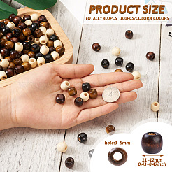 400Pcs 2 Style Natural Wood Beads&nbsp;WOOD-CD0001-32