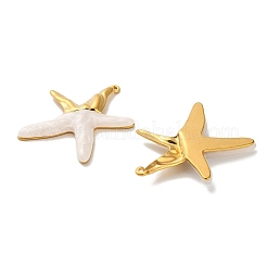 304ステンレスペンダント  スター  アクリルと  イオンプレーティング（ip）  18KGP本金メッキ  36x31x5mm  穴：1.6mm&nbsp;X-STAS-C152-03G
