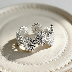 Ferris Wheel Hollow Out Brass Cuff Open Rings for Women&nbsp;WGFFB0A-01
