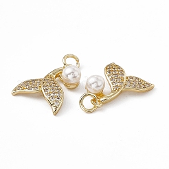 Rack Plating Brass Cubic Zirconia Pendants&nbsp;KK-M236-14G