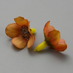 布模造デイジーの花  造花頭  お祭り＆パーティー用品  オレンジ  23~25x10~15mm  穴：2mm&nbsp;AJEW-WH0083-24C