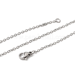 12mm 304ステンレススチール製テクスチャードアズキチェーンネックレス（男女兼用）1.8個  変色なし  ステンレス鋼色  18.31インチ（46.5cm）&nbsp;NJEW-H093-11P