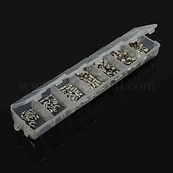 1ボックスに混合プラチナメッキ真鍮コード終了  ニッケルフリー  4~8x2~5mm  穴：0.8~3mm  1.2~4mm内径  約180個/箱&nbsp;KK-X0061-P-NF-B