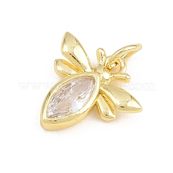 Brass Micro Pave Clear Cubic Zirconia Charms&nbsp;KK-E798-08C-G