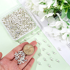400個の合金ビーズ  葉  銀  5x8x2.5mm  穴：1.2mm  400pc&nbsp;FIND-SP0002-36B