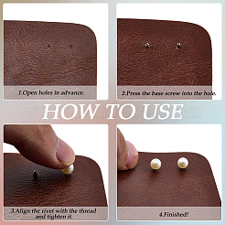 300Pcs ABS Plastic Imitation Pearl Rivet Studs&nbsp;KY-CL0001-02B