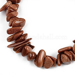Unisex Chip Synthetic Goldstone Beaded Stretch Bracelets&nbsp;BJEW-S143-04