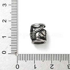 304ステンレススチールビーズ  リスのいる柱  アンティークシルバー  11x10mm  穴：6.5mm&nbsp;STAS-H238-08E-AS