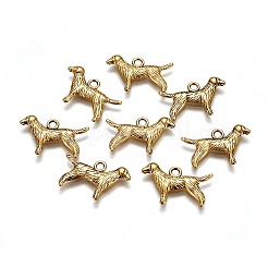 チベット風合金子犬ペンダント  ラブラドールレトリバー犬  鉛フリー及びカドミウムフリー  アンティーク黄金  23x14.5x3mm  穴：2mm&nbsp;LS-GLF9881Y