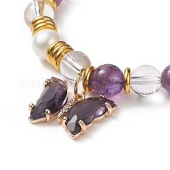 Natural Gemstone Round Beads Beaded Bracelets&nbsp;BJEW-JB09052