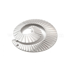 変色しない304ステンレススチールペンダント  スパイラルチャーム  ステンレス鋼色  38.5x36x3mm  穴：1.6mm&nbsp;STAS-B032-15P