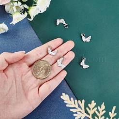 スターリングシルバーペンダント5個925個  スタンプ925個付き  丸カン付き  蝶のチャーム  銀  16x12x2mm  穴：4mm&nbsp;STER-CA0001-11