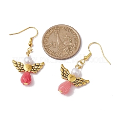 Angel Antique Golden Alloy & Resin Dangle Earrings&nbsp;EJEW-JE05686-05