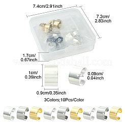 30個 3色 304ステンレススチール製イヤーカフ金具  穴付き  ミックスカラー  10x9x6mm  穴：0.9mm  10個/カラー&nbsp;STAS-FS0001-60