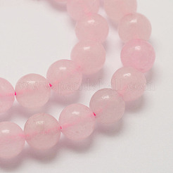 天然石ローズクォーツビーズ連売り  ラウンド  染め  8mm  穴：1mm  約45~48個/連  15インチ&nbsp;X-G-P281-02-8mm