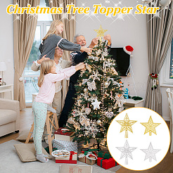 4Pcs 4 Style Plastic Christmas Treetop Star Ornament&nbsp;AJEW-GA0006-06