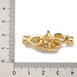 Brass Micro Pave Cubic Zirconia Fold Over Clasps&nbsp;KK-U037-28G-03