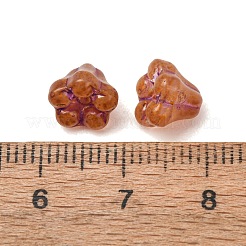手作りのランプワーク ビーズ キャップ  花  チョコレート  7x8.5x8.5mm  穴：1mm  約240個/袋&nbsp;LA-CBAA1BE-02I