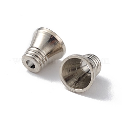 ラックメッキ真鍮ビーズコーン  花弁のない  長持ちメッキ  プラチナ  6x5mm  穴：1.6mm  内径：4mm&nbsp;KK-L184-03P