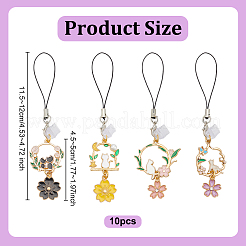 10Pcs Alloy Enamel Mobile Straps&nbsp;HJEW-OC00066