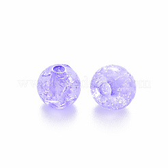 クリアクラックアクリルビーズ  ラウンド  ミックスカラー  8x7mm  穴：1.8~2mm&nbsp;X-MACR-S370-G8mm