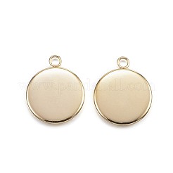 Ion Plating(IP) 304 Stainless Steel Pendant Cabochon Settings&nbsp;X-STAS-G127-13-12mm-G