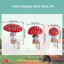 Resin Miniature Luminous Mushroom Ornaments&nbsp;AJEW-WH0326-72