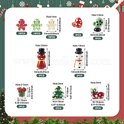44pcs 10 style Christmas Handmade Lampwork Beads&nbsp;LAMP-TA0001-16