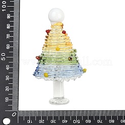 手作りのランプワーククリスマスツリーオーナメント  インテリアオーナメントパーツ  カラフル  46x42.6x81.5mm&nbsp;LAMP-C026-06G