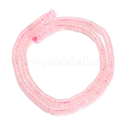 天然石ローズクォーツビーズ連売り  ディスク  ヒシビーズ  4x2~2.5mm  穴：0.7mm  約158~160個/連  14.96''~15.16''（38~38.5センチメートル）&nbsp;G-Z110-A21-2x4mm
