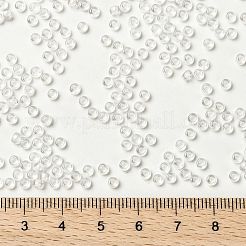 MIYUKIラウンドロカイユビーズ  日本製シードビーズ  （rr1104)ホワイトラインドクリスタル  8/0  3mm  穴：1mm  約422~455PCS /ボトル  10 G /ボトル&nbsp;SEED-JP0009-RR1104