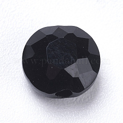 模造オーストリアクリスタルビーズ  グレードAAA  k9ガラス  多面カット  フラットラウンド  ブラック  6x3.5mm  穴：0.7~0.9mm&nbsp;SWAR-F053-6mm-23