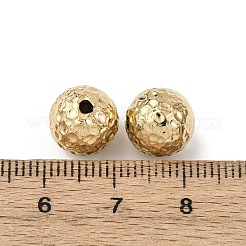 テクスチャ加工された304ステンレススチールビーズ  ラウンド  イオンプレーティング（ip）  18KGP本金メッキ  10mm  穴：1.8mm&nbsp;STAS-I358-10G-03