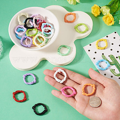 28Pcs 14 Colors Baking Paint Zinc Alloy Spring Gate Rings&nbsp;FIND-TA0010-21