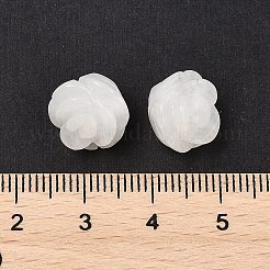 天然石ホワイトジェイドビーズ  ローズ  11.5~12.5x12~12.5x8~9mm  穴：1mm&nbsp;G-O156-C-32