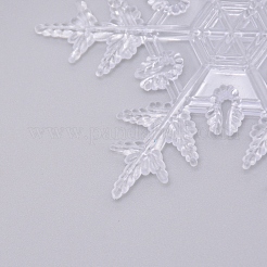 アクリル透明ペンダント  スノーフレーク  クリスマスのために  透明  95x78x5mm  穴：2.5mm&nbsp;TACR-WH0001-14