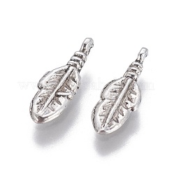 Tibetan Style Alloy Feather Pendants&nbsp;TIBEP-0377-AS-LF