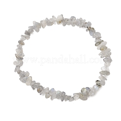 天然ラブラドライトチップビーズストレッチブレスレット（男女兼用）  内径：1-7/8インチ（4.8cm）&nbsp;BJEW-JB12086-01