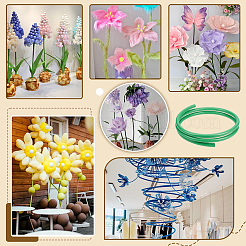 PVC曲面チューブ  成形スタイリングチューブ  DIYの花の茎  グリーン  2000x16mm&nbsp;FIND-WH0173-381B