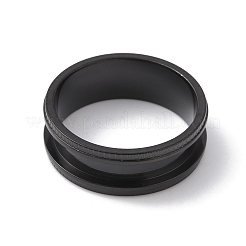 ステンレススチール製溝付き指輪 男性 女性用  電気泳動黒  内径：20mm&nbsp;RJEW-WH0004-30E-EB
