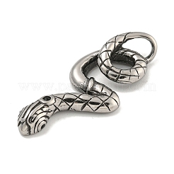 316サージカルステンレスペンダント  スネークチャーム  アンティークシルバー  40.5x16x6.2mm  穴：6.2x3.7mm&nbsp;STAS-E212-124A-AS