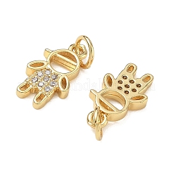 Brass Micro Pave Clear Cubic Zirconia Pendants&nbsp;CU-CBA9AFC-01G-13