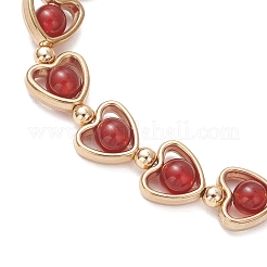 3Pcs Natural Black Onyx & Carnelian & Lapis Lazuli Beads Link Chains Bracelets for Women&nbsp;BJEW-JB13440