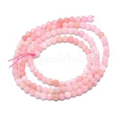 天然石ピンクオパールビーズ連売り  多面カット  ラウンド  3mm  穴：0.5mm  約138~142個/連  38cm&nbsp;G-G106-C04-02