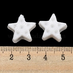 不透明なアクリルビーズラインストーンのセッティング  スター  ホワイト  16x16x8mm  穴：5mm  2mmのローストーンに適合  約535個/500g&nbsp;SACR-L007-034