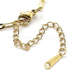 304ステンレススチールブレスレット  シェルと  ゴールド  ハート  6-7/8インチ（17.5cm）&nbsp;BJEW-R003-03G-03