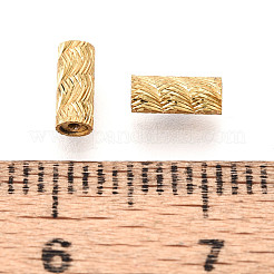 スターリングシルバーの磁気ビーズ925個  コラム  テクスチャ  24KGP本金メッキ  6x2.5mm  穴：0.7mm&nbsp;STER-N016-116G