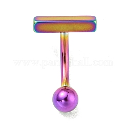 304 Stainless Steel T-Shaped Curved Barbell&nbsp;AJEW-G041-04M